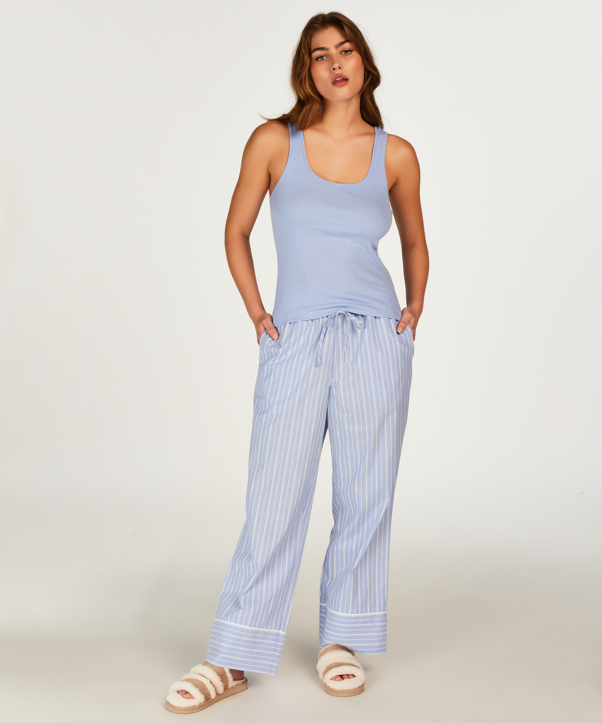 Cotton Pants, Blue, main