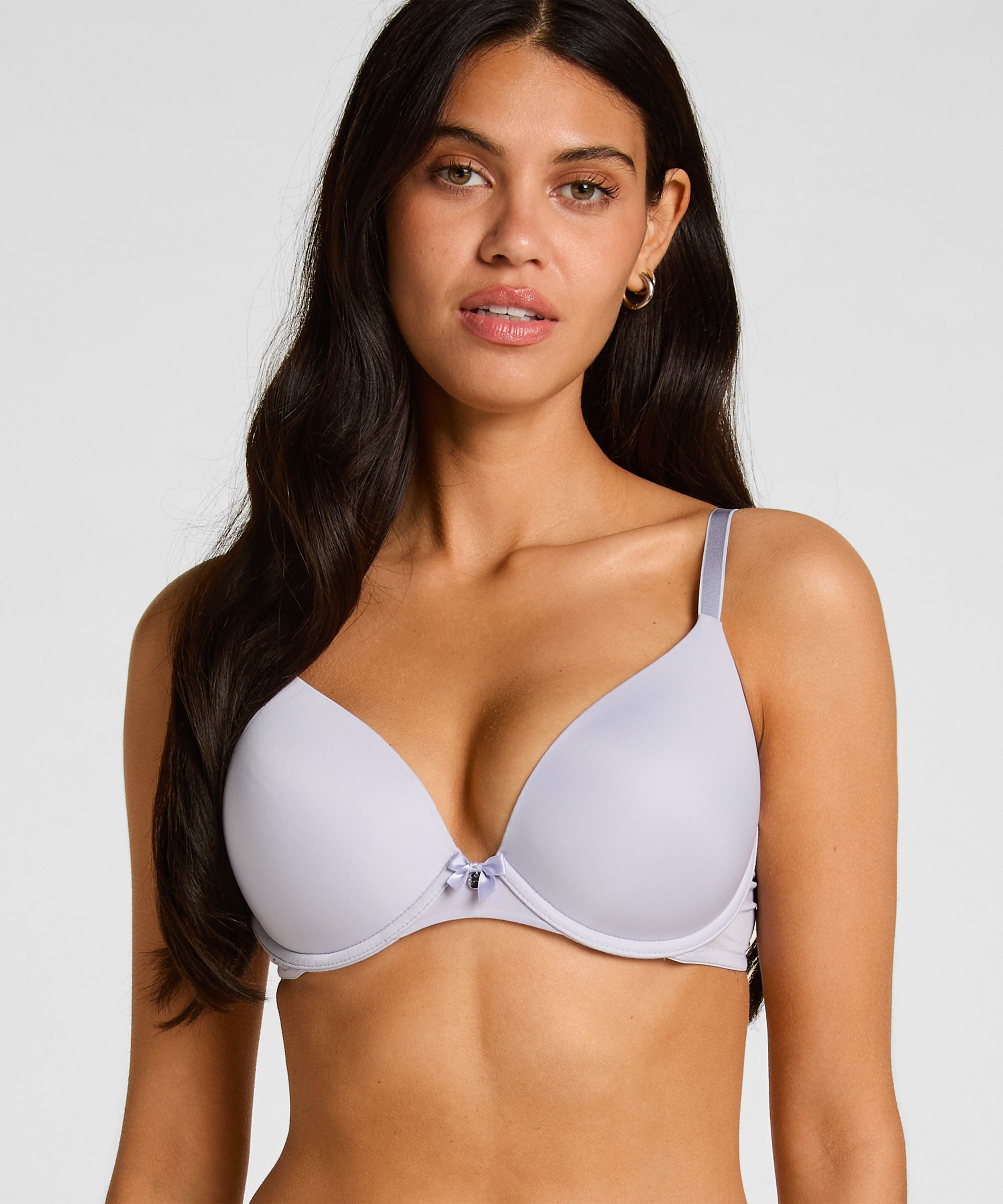 Plunge Padded Underwired Bra, Purple, main
