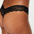 Lace Back Invisible Thong, Black