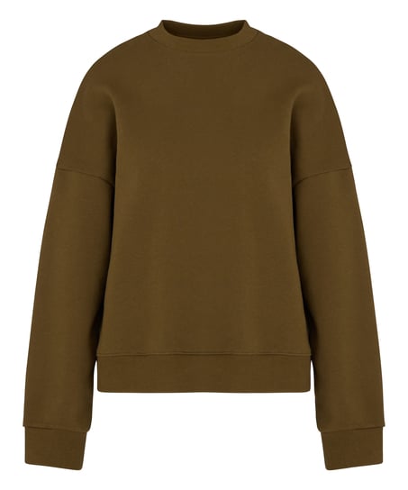 Top crew brushed sweat, Green