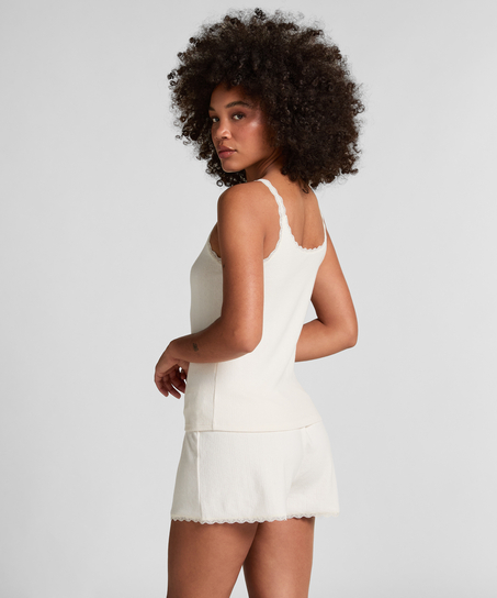 Pointelle Singlet, White