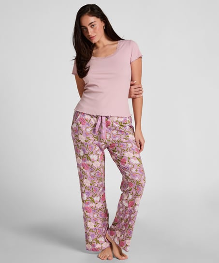 Pyjama Top Jersey Rib, Pink