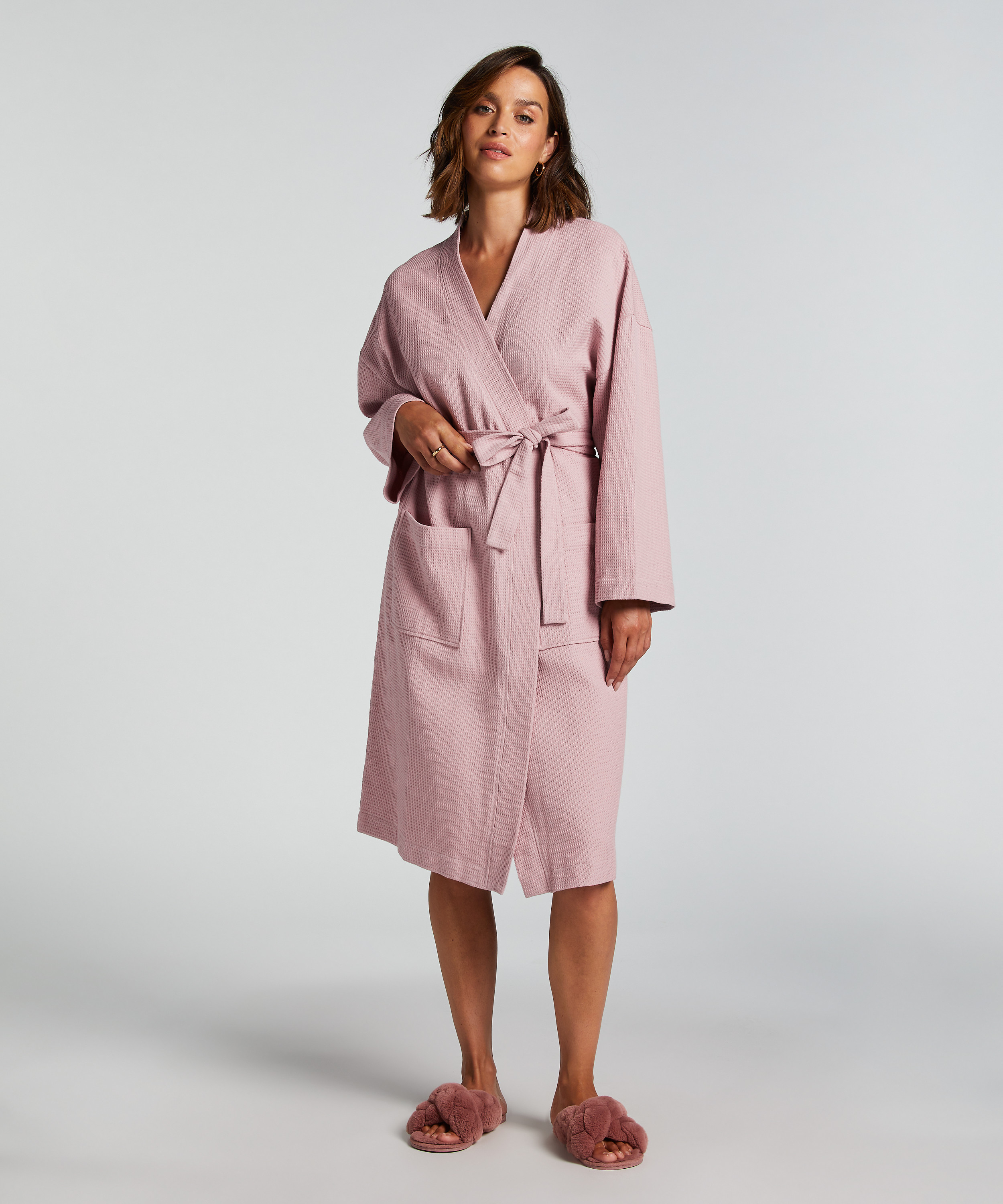 Waffle Bathrobe, Purple, main