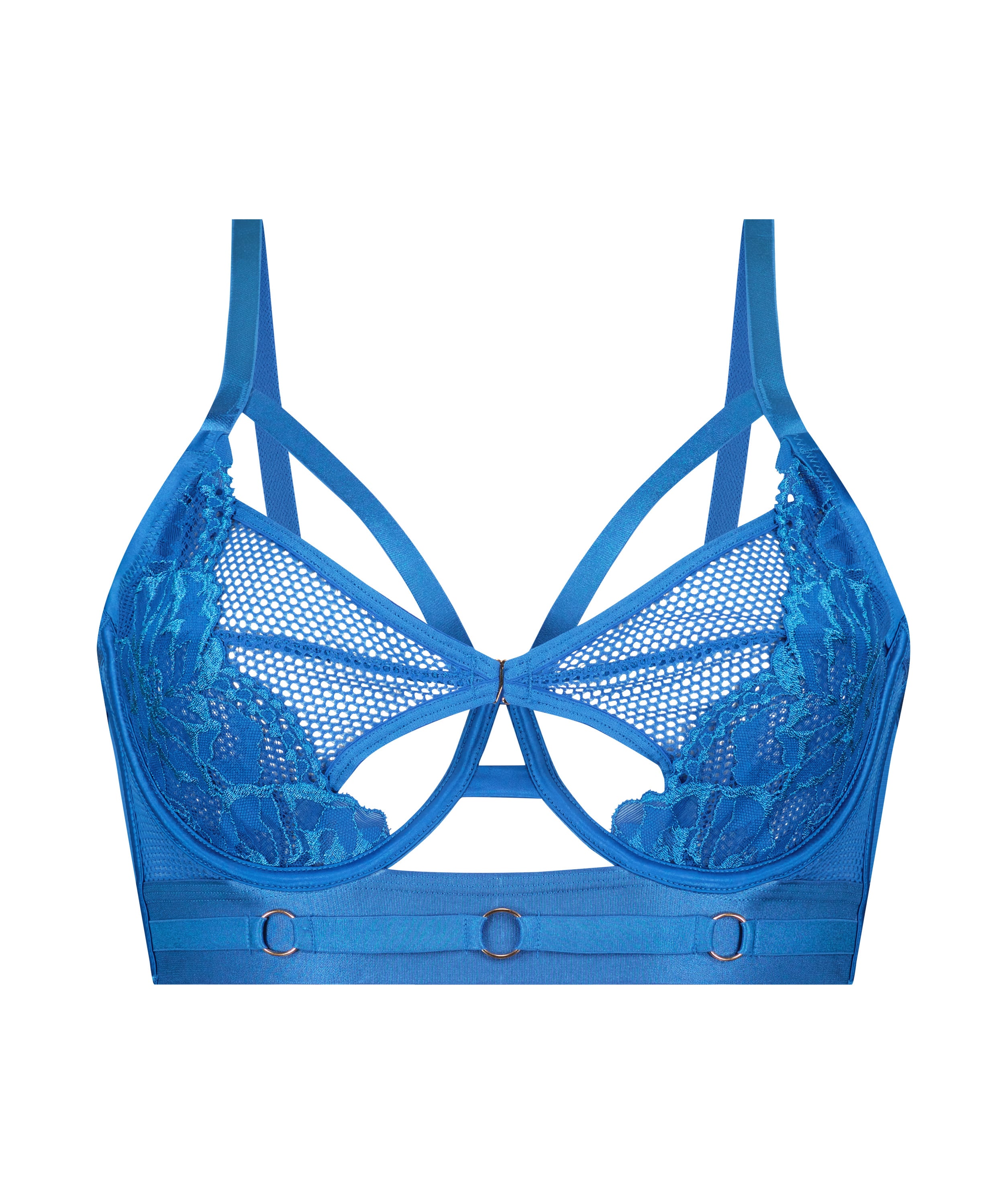 Pleasure Non-Padded Longline Underwired Bra, Blue, main