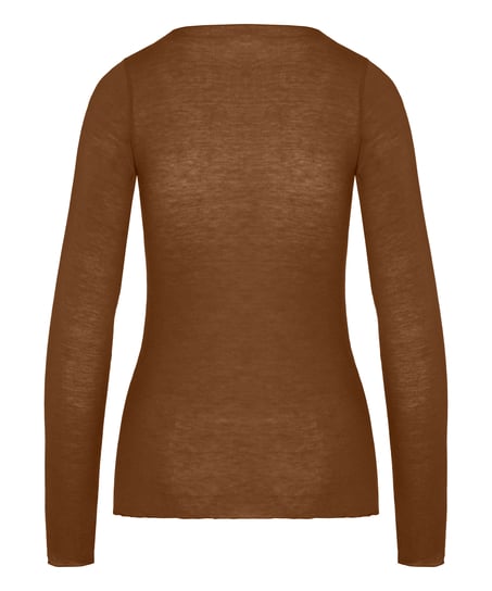 super soft Boatneck shirt with Cashmere, Brown