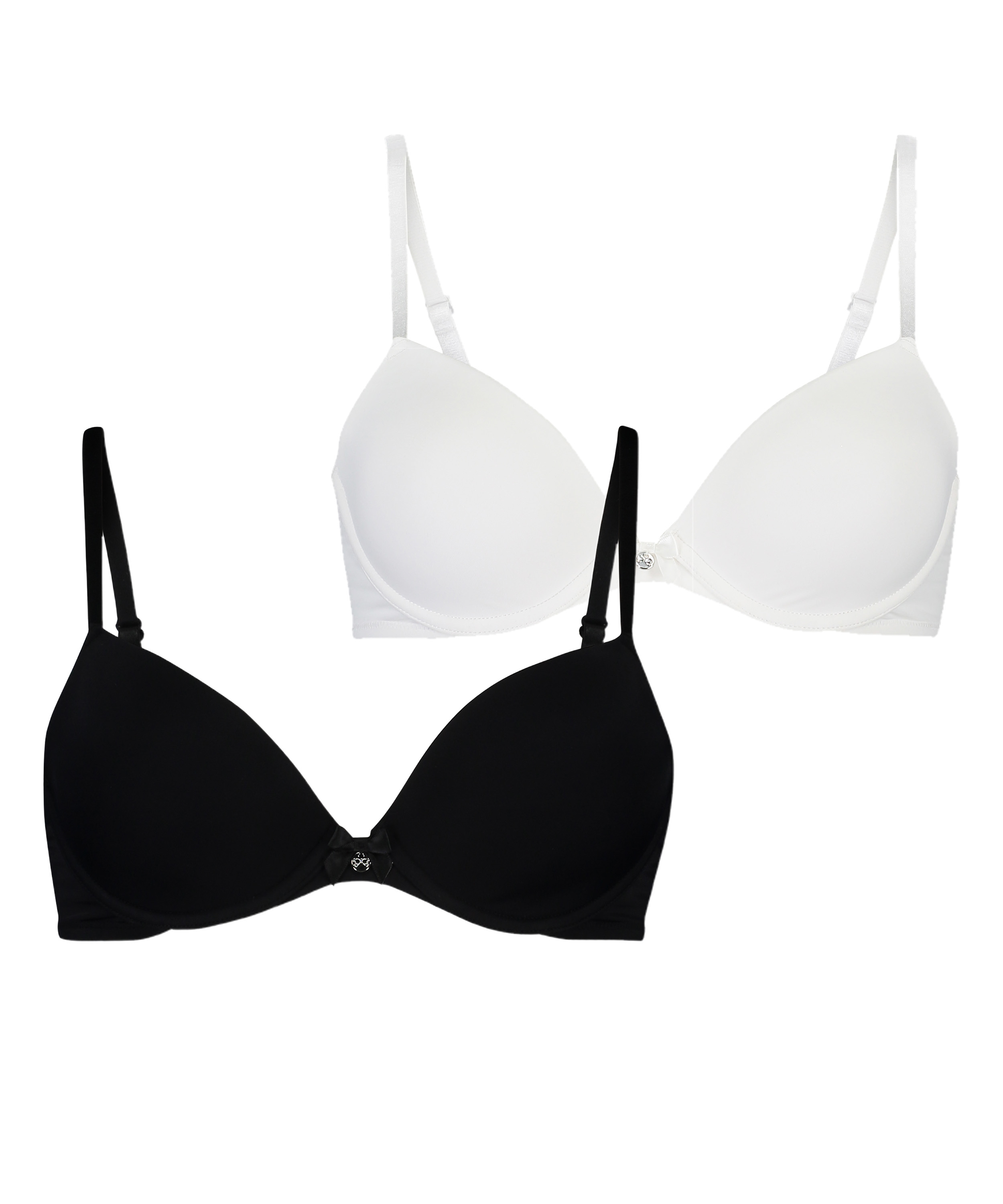2-Pack Padded Underwired Bra, Black, main