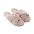 Fake Fur Crossed House slippers, Pink