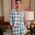 Twill Long-Sleeved Pyjama Top , Blue