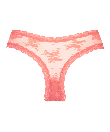 V-shaped Brazilian knickers mesh, Pink