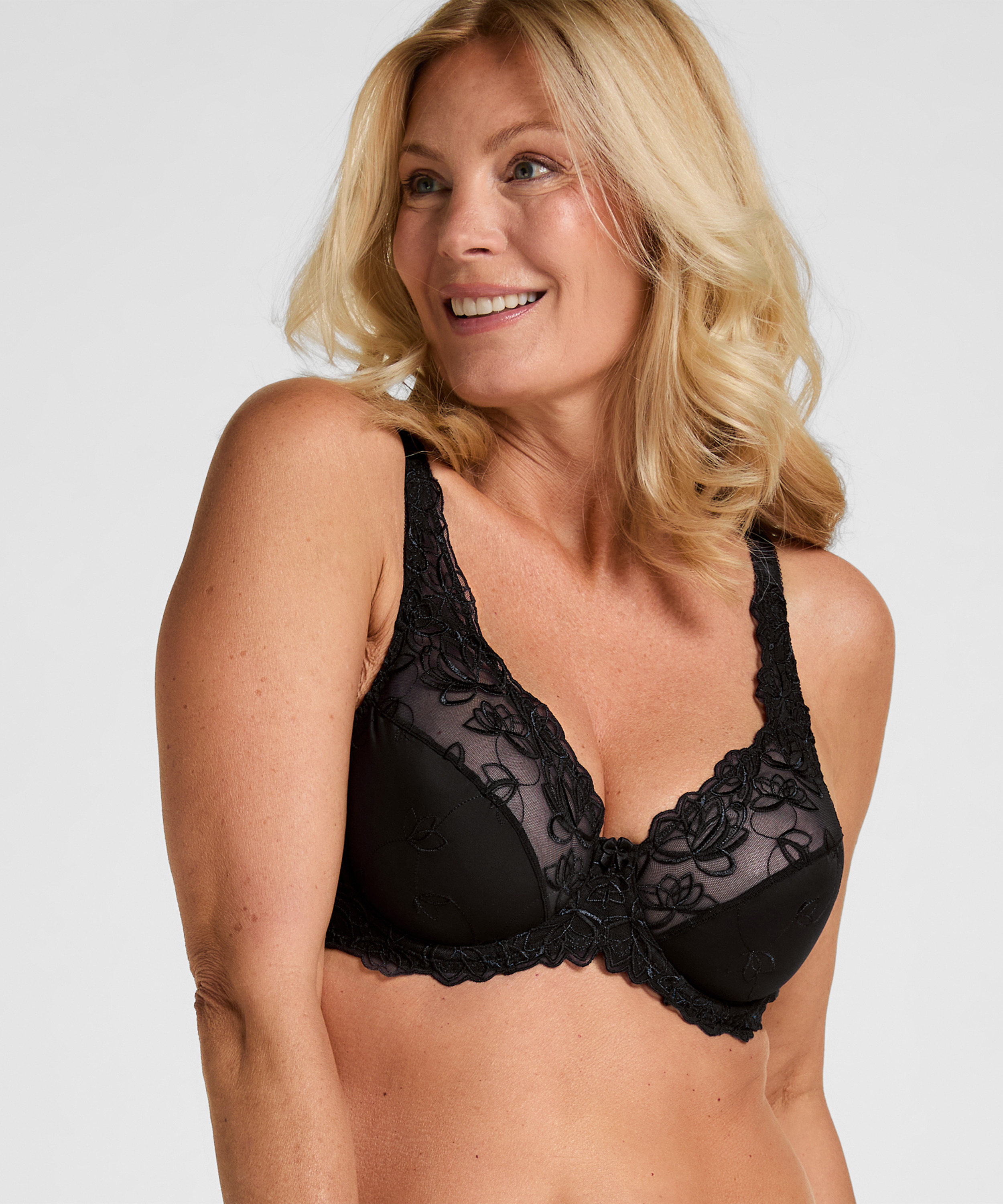 Diva Non-Padded Underwired Bra, Black, main