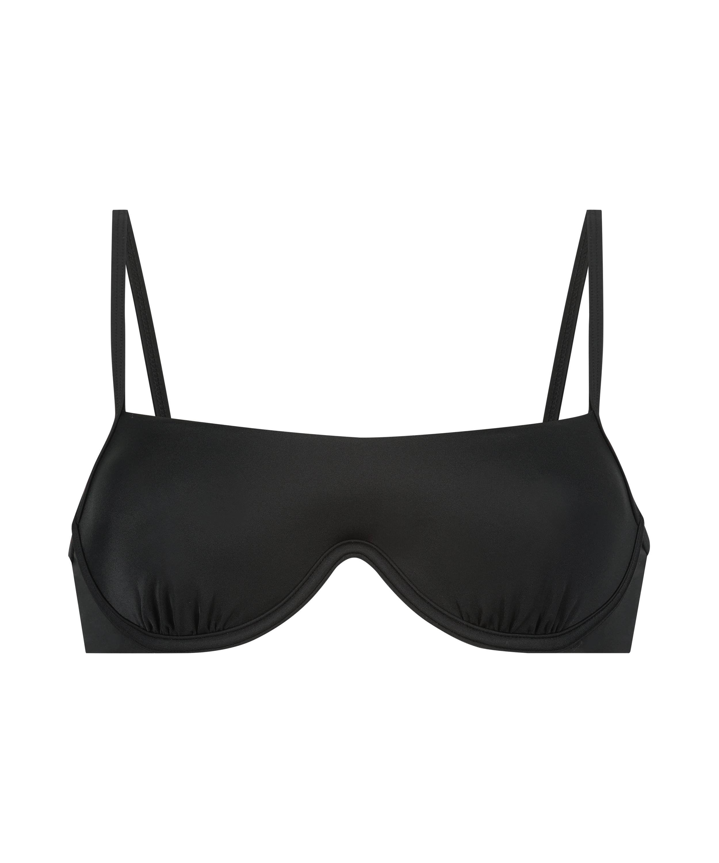 Sicily non-padded underwired bikini top, Black, main