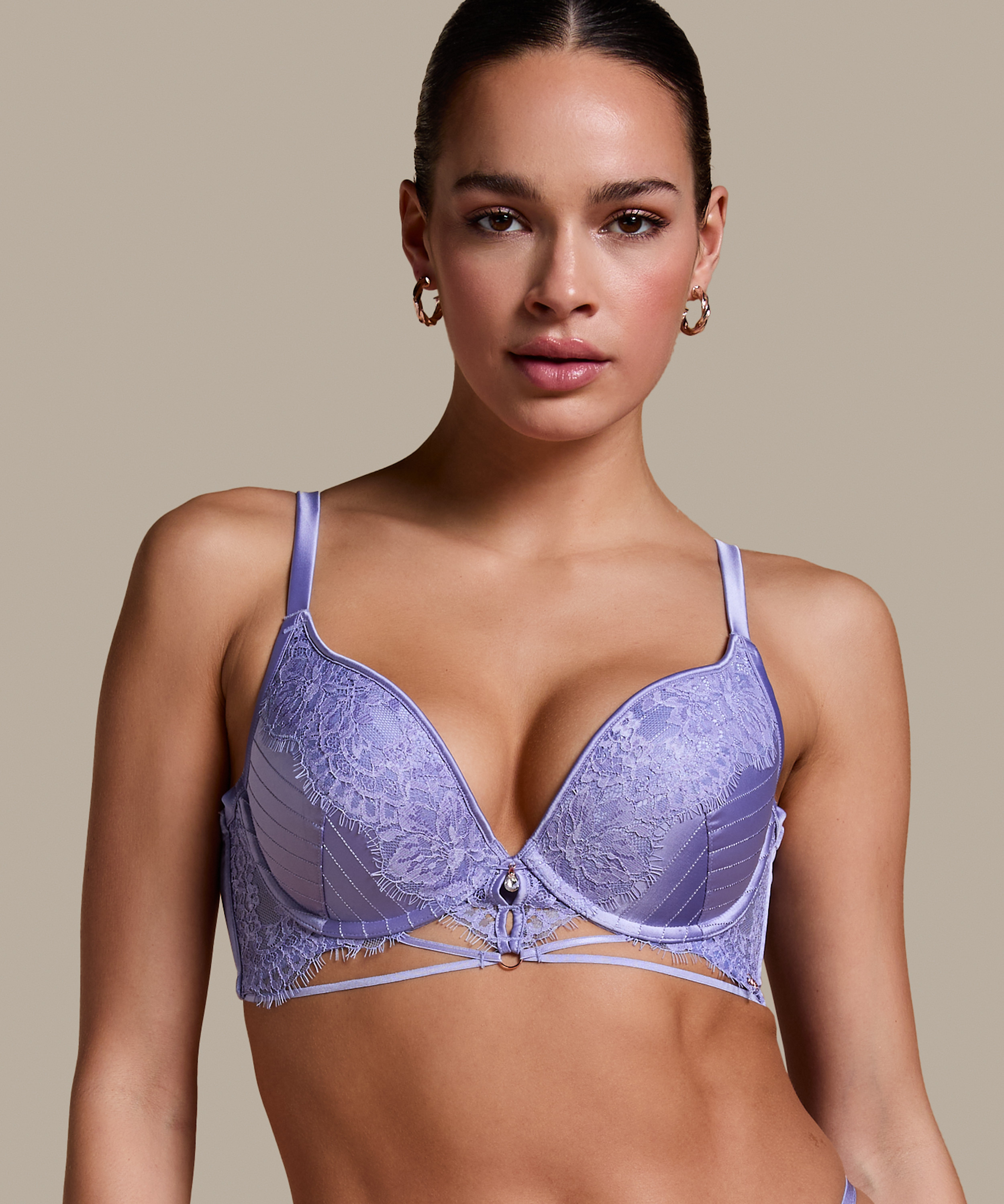 Charlie Padded Push-Up Underwired Bra, Purple, main