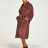 Long Fleece Bathrobe, Purple