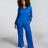 Satin Long-Sleeved Jacket, Blue
