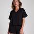 Short Sleeve Velour Jacket, Black