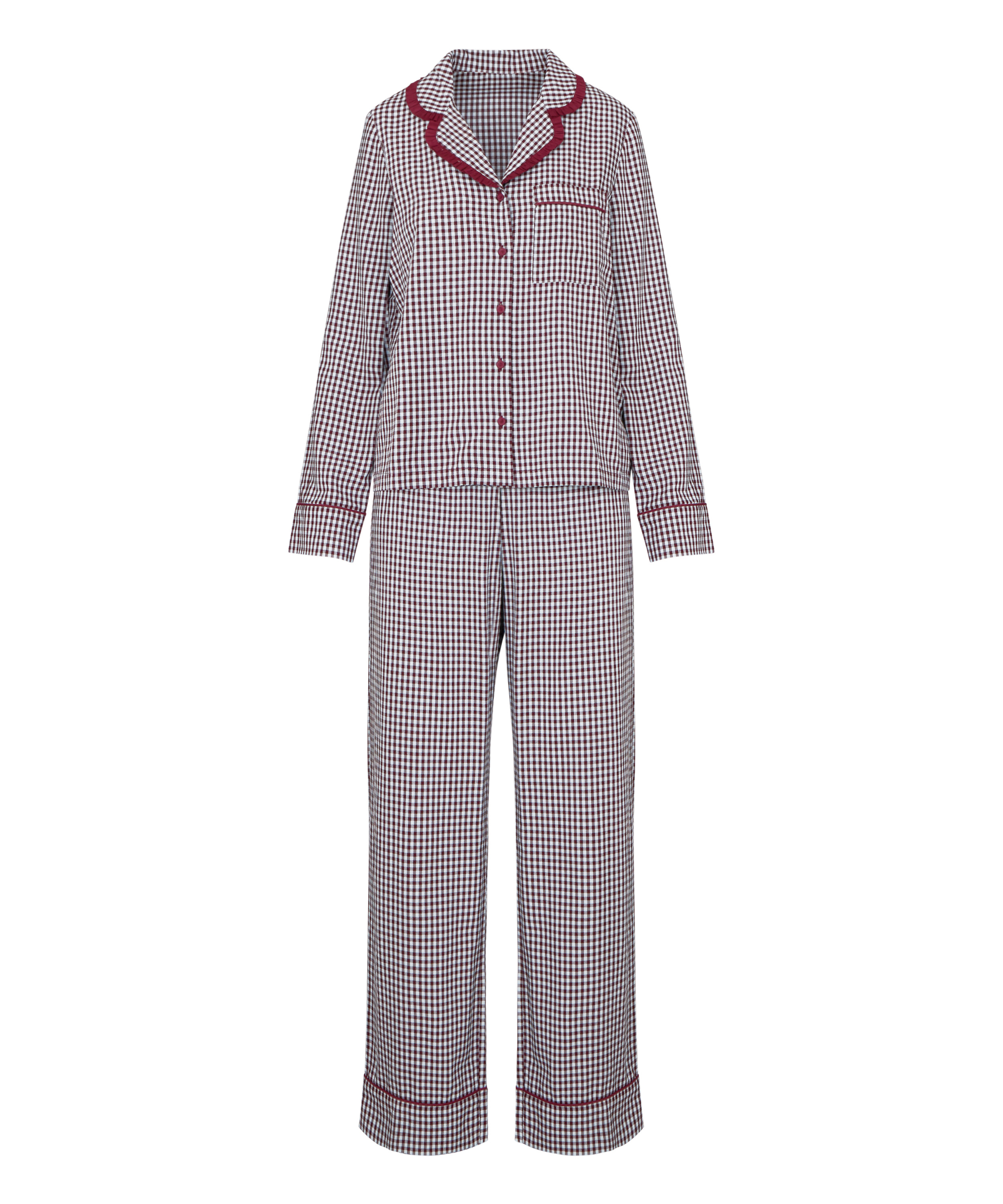 Pyjama Set Poplin Ruffle, Purple, main