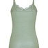super soft Lace V-Neck cami with Cashmere, Green
