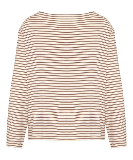 Striped Pyjama Top, White