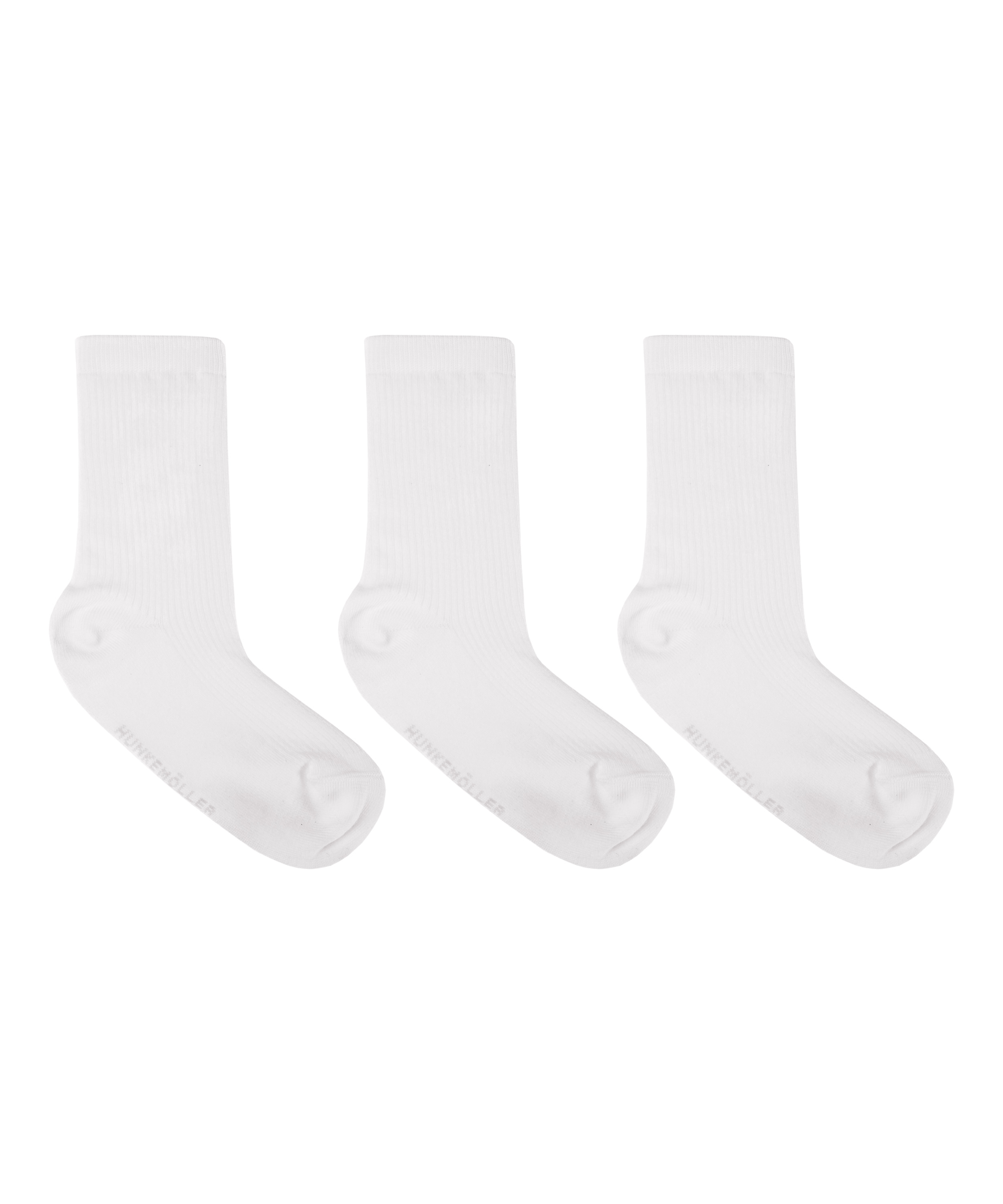 3-Pack Cotton Crew Socks, White, main