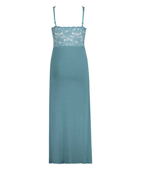 Nora Lace Long Slip Dress, Green