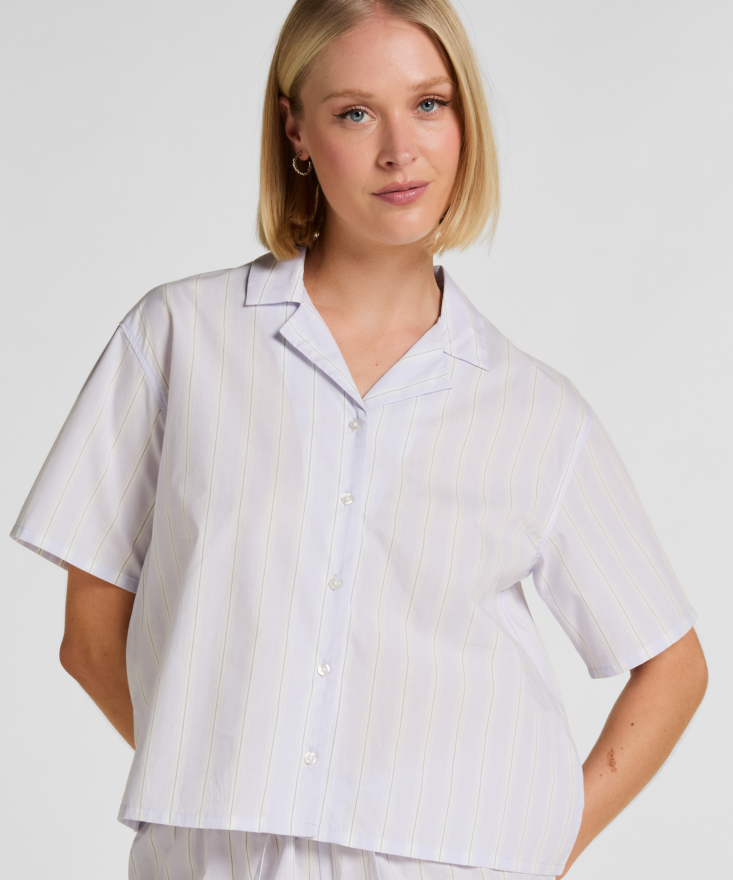 Striped Jacket Cotton, Purple, main