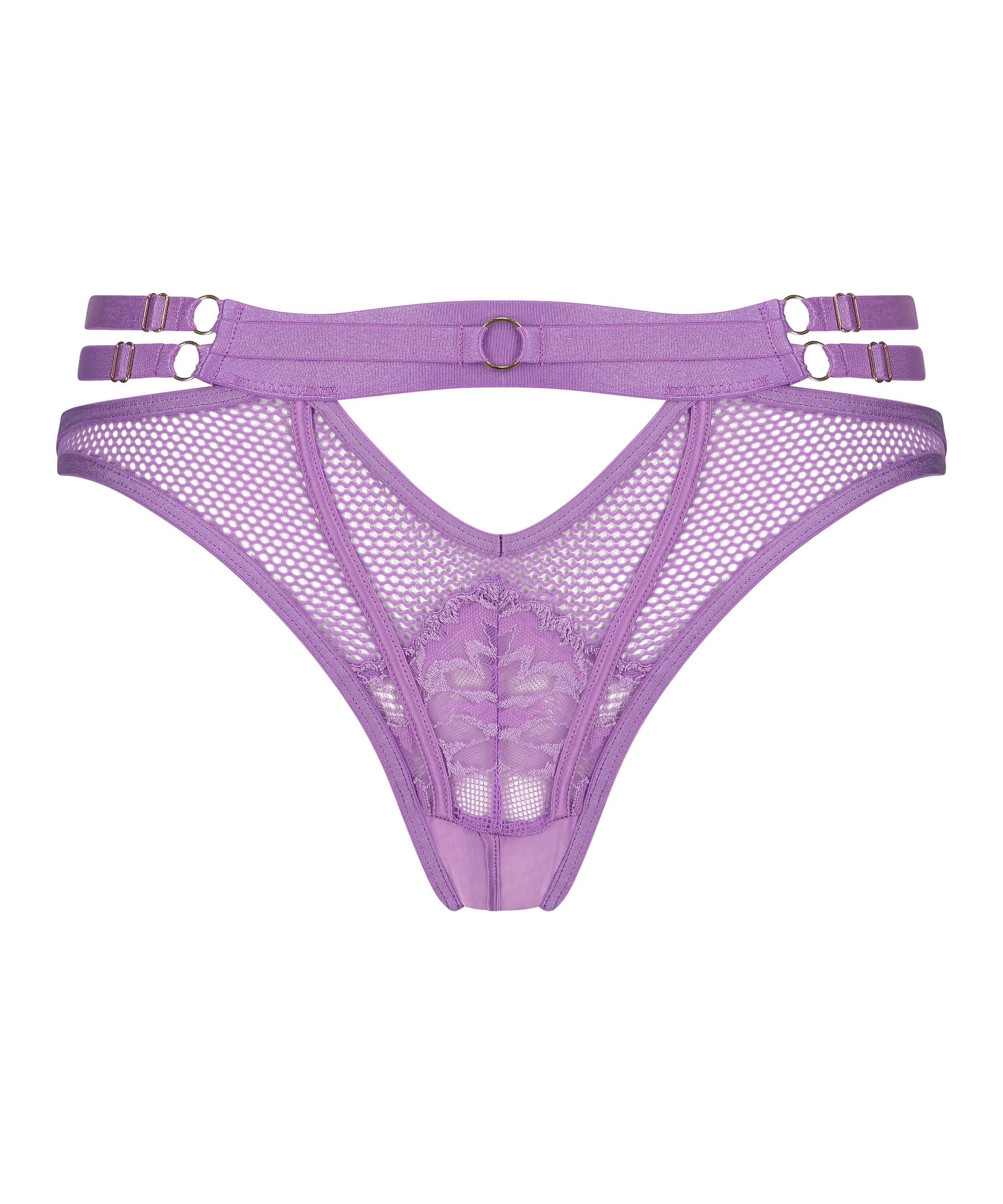 Pleasure Open-Crotch Brazilian Knickers, Purple, main