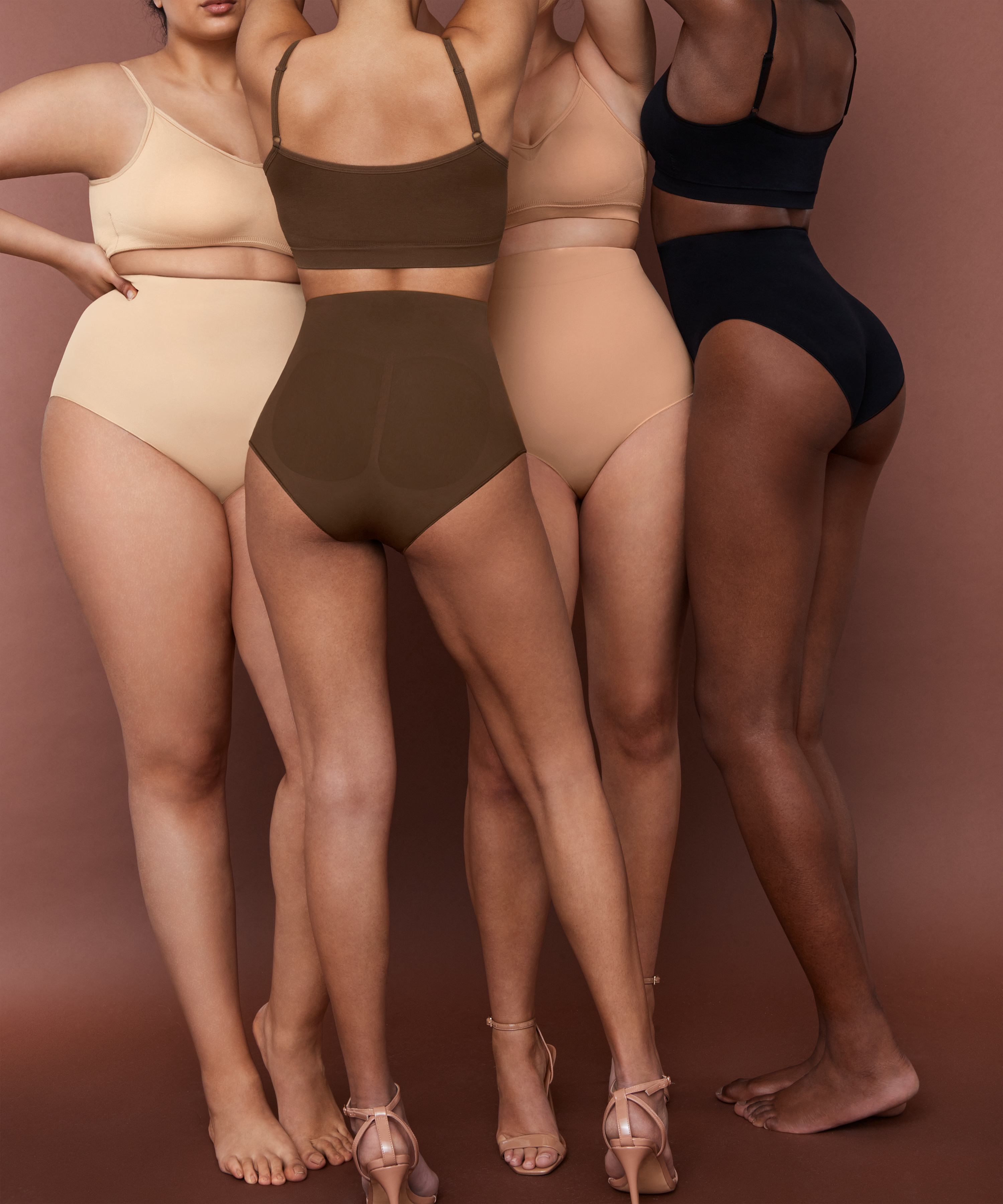 Seamless Enhancing High Waisted Knickers, Beige, main
