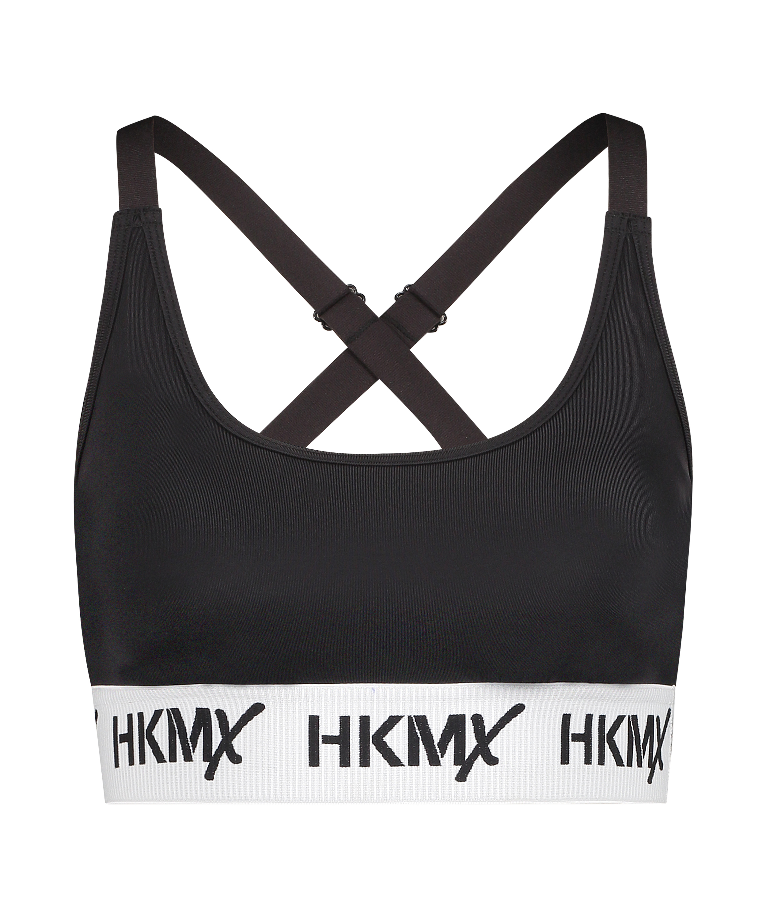 HKMX The Crop Logo Sports Bra Level 1, Black, main