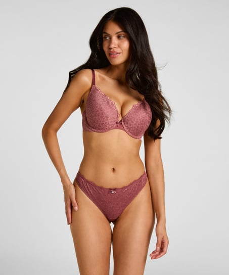 Marine Padded Push-Up Underwired Bra, Purple