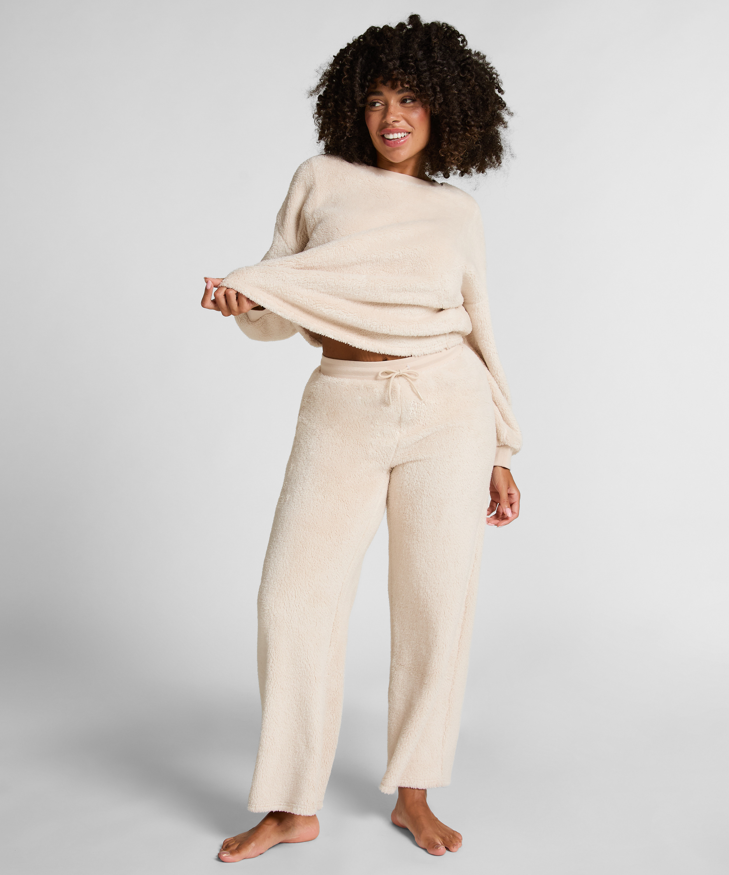 Pant Fluffy Fleece, Beige, main