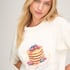 Pyjama Set with Short and T-shirt, White