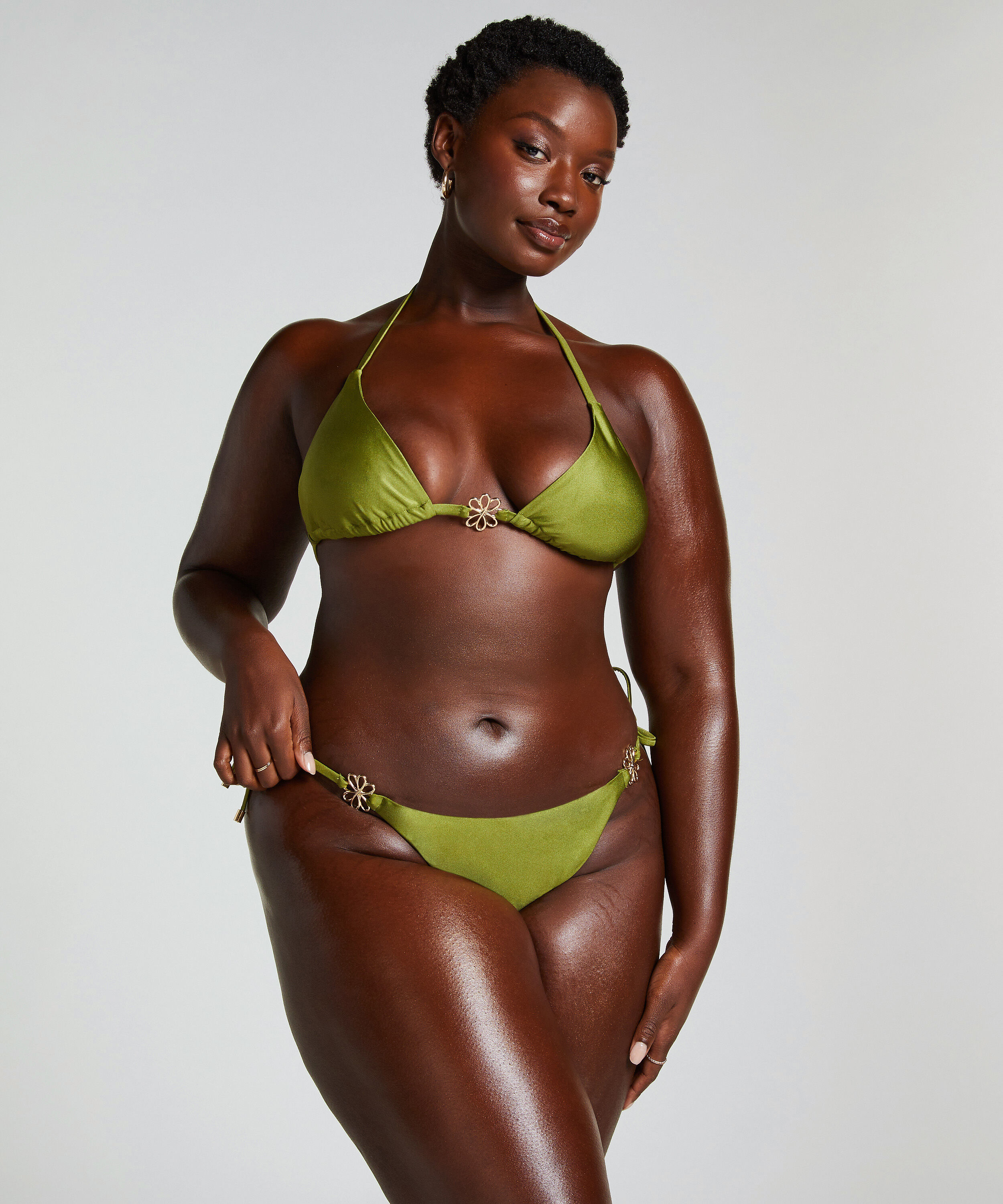 Yucatan High-Leg Bikini Bottoms, Green