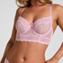 Non-Padded Underwired Longline Bra Camellia, Pink