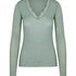 super soft Lace V-Neck shirt with Cashmere, Green