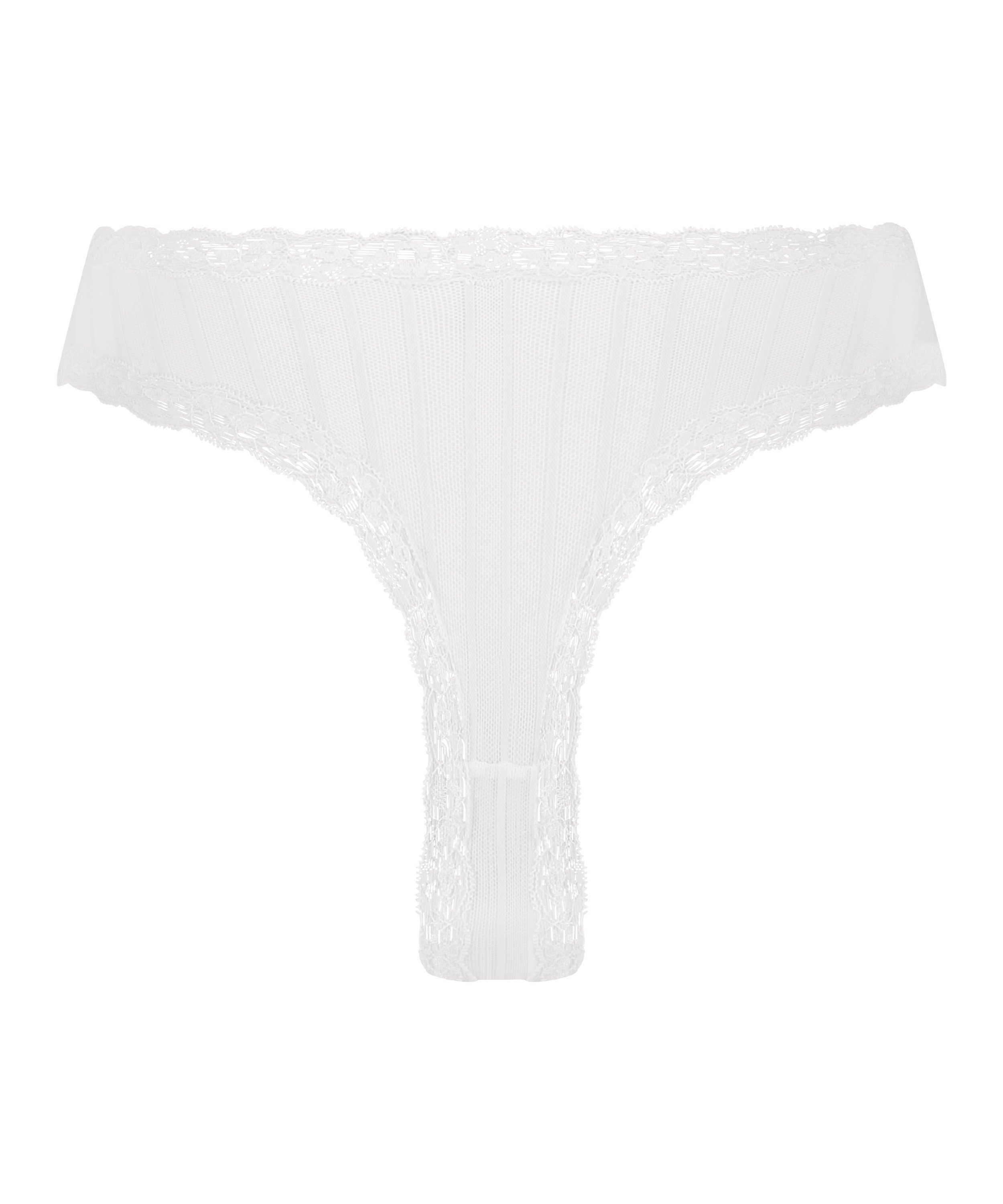V-shaped Brazilian knickers mesh, White, main