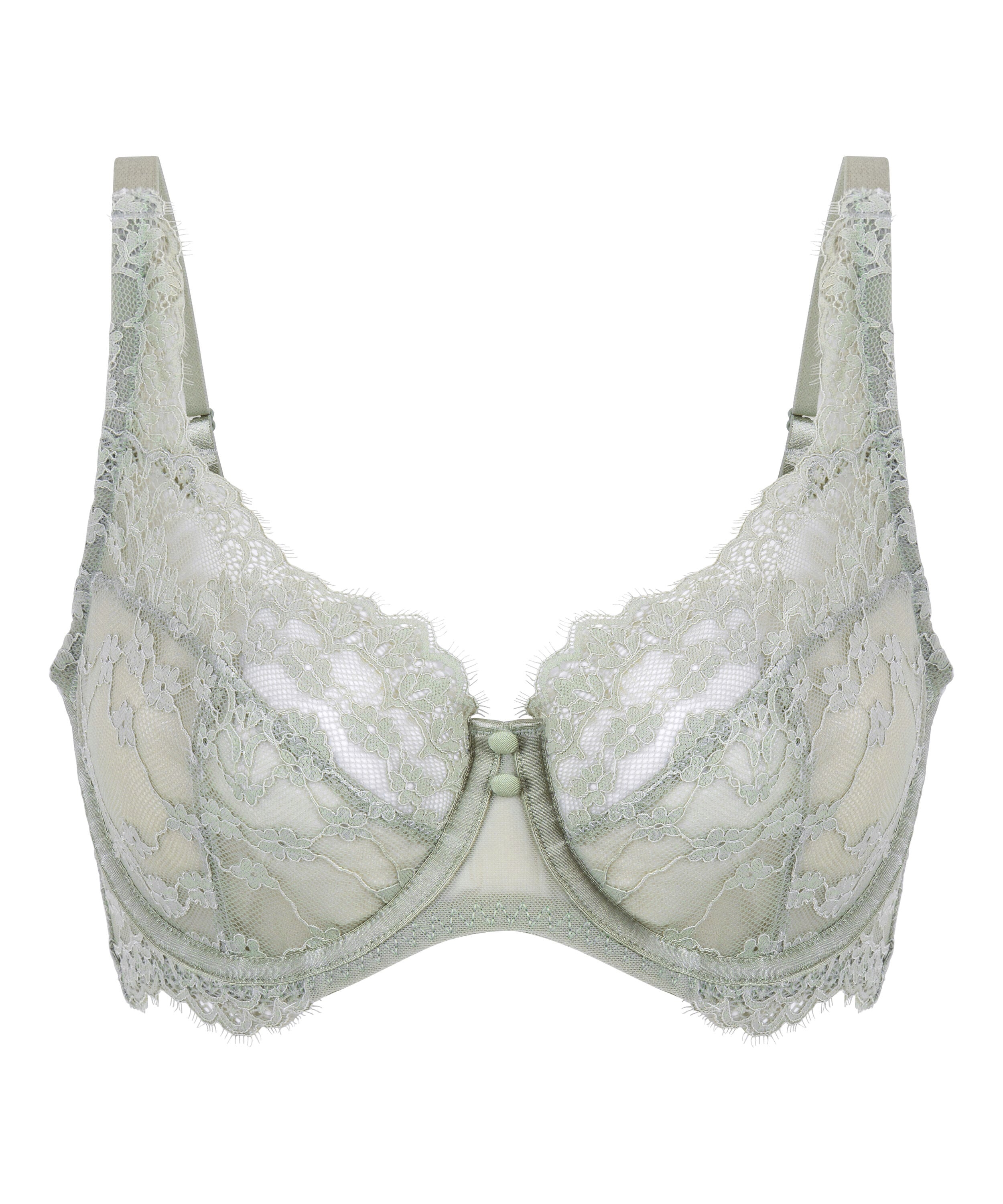 Daisy Non-Padded Underwired Bra, Green