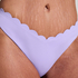 Scallop High-Leg Bikini Bottoms, Purple