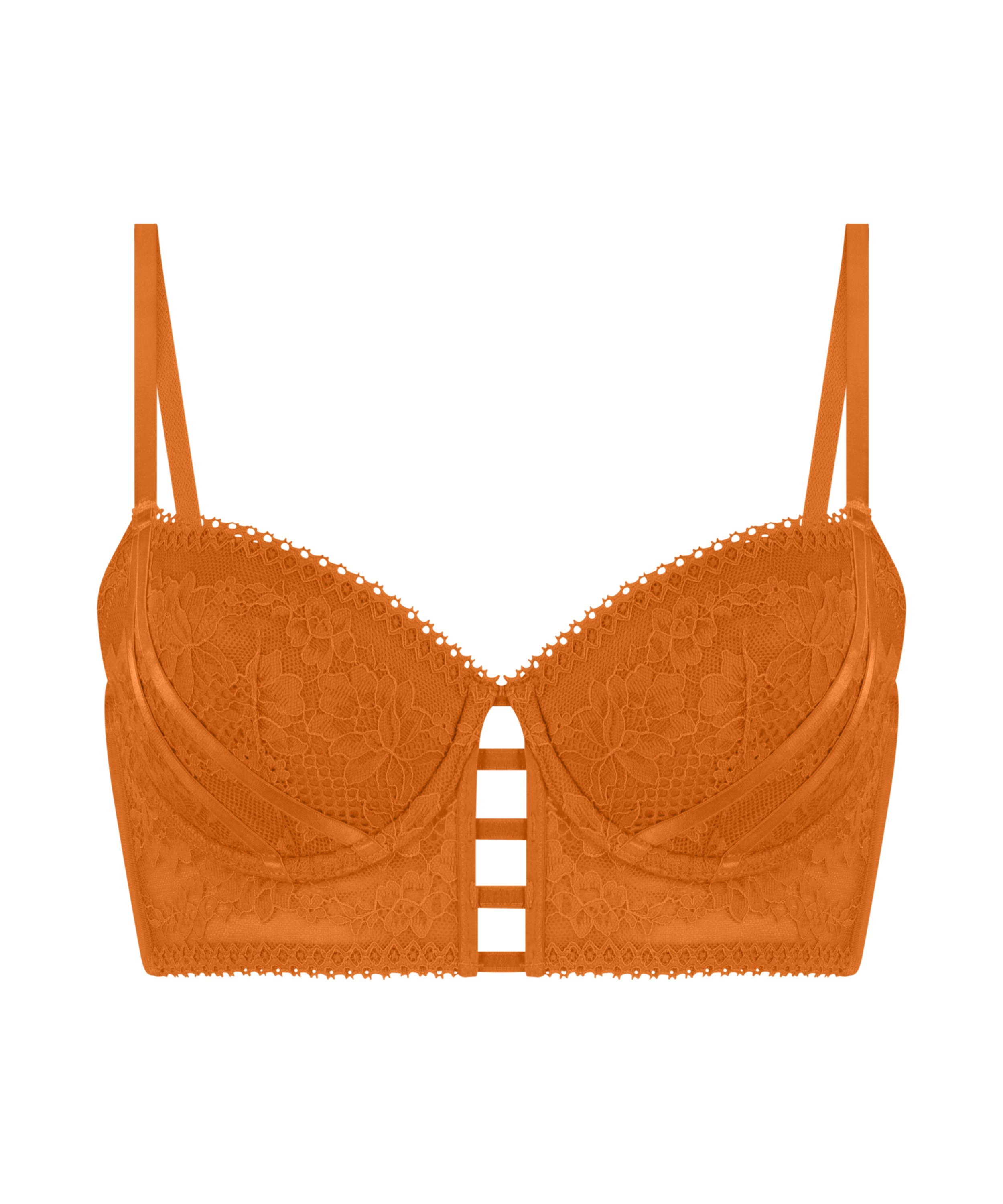 Vera Padded Longline Underwired Bra, Orange, main