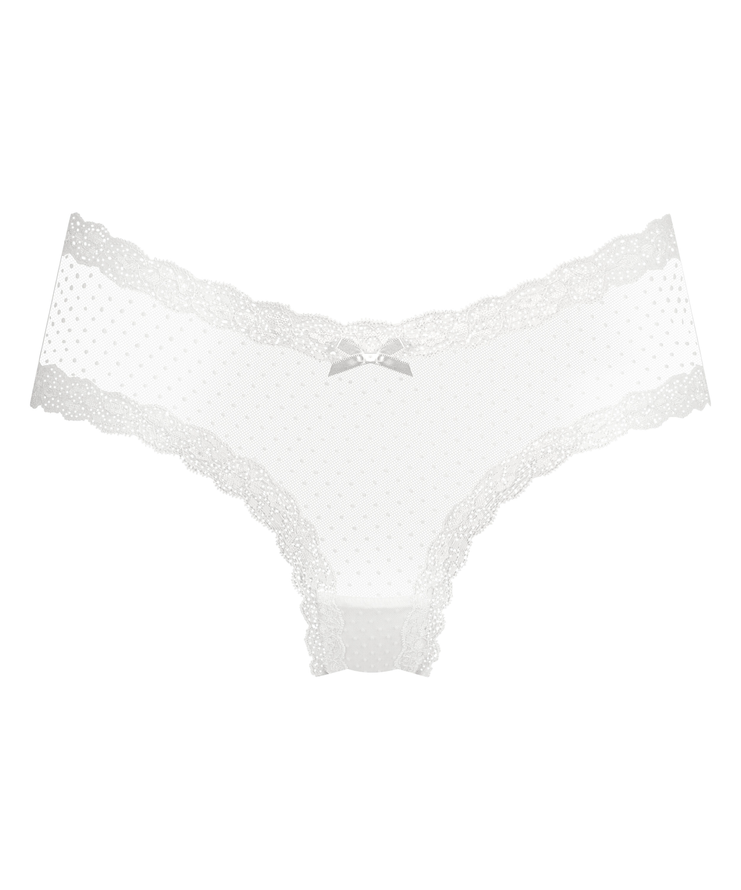 V-shaped Brazilian knickers mesh, White