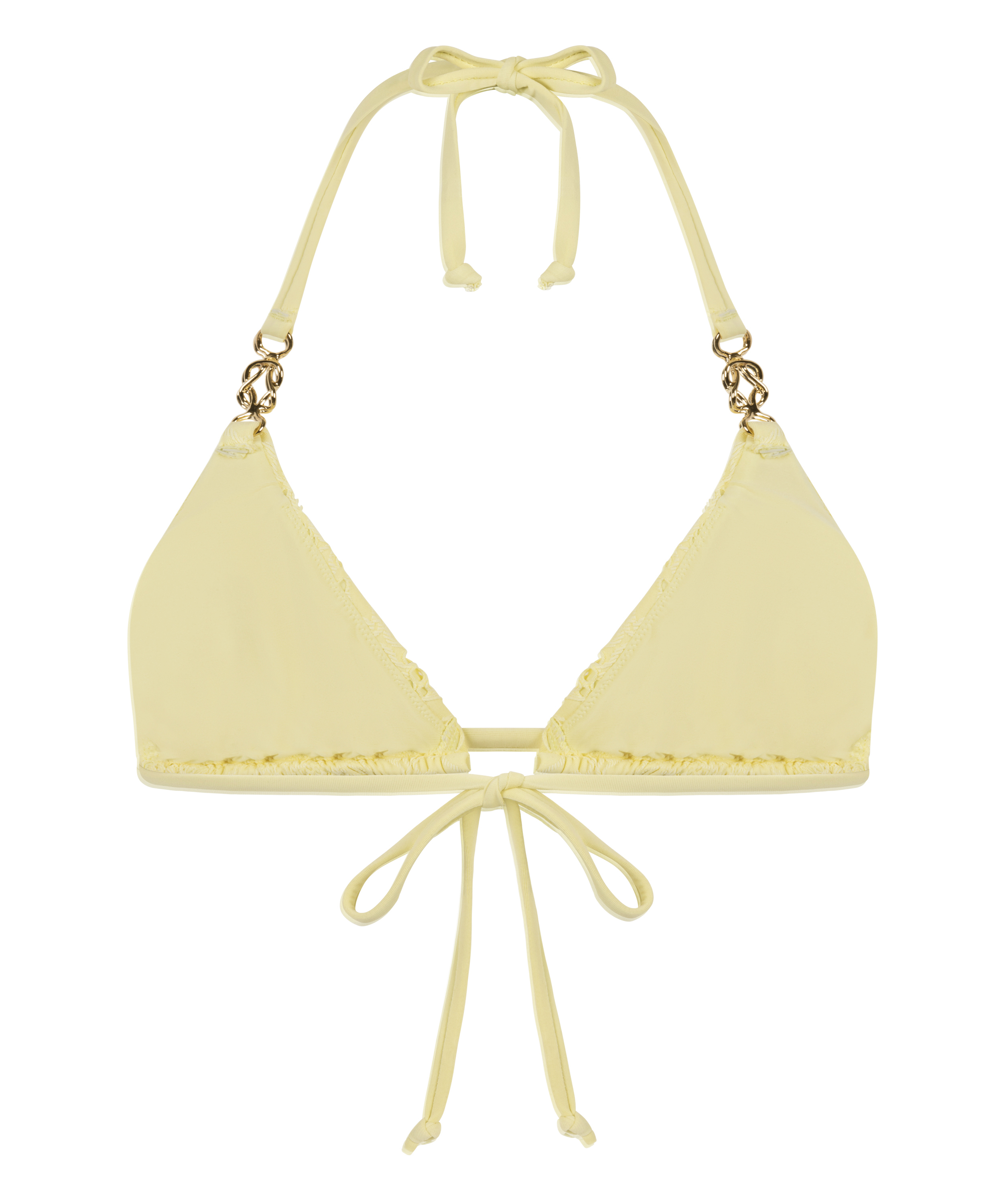 Triangle Crochet Bikini Top, Yellow, main