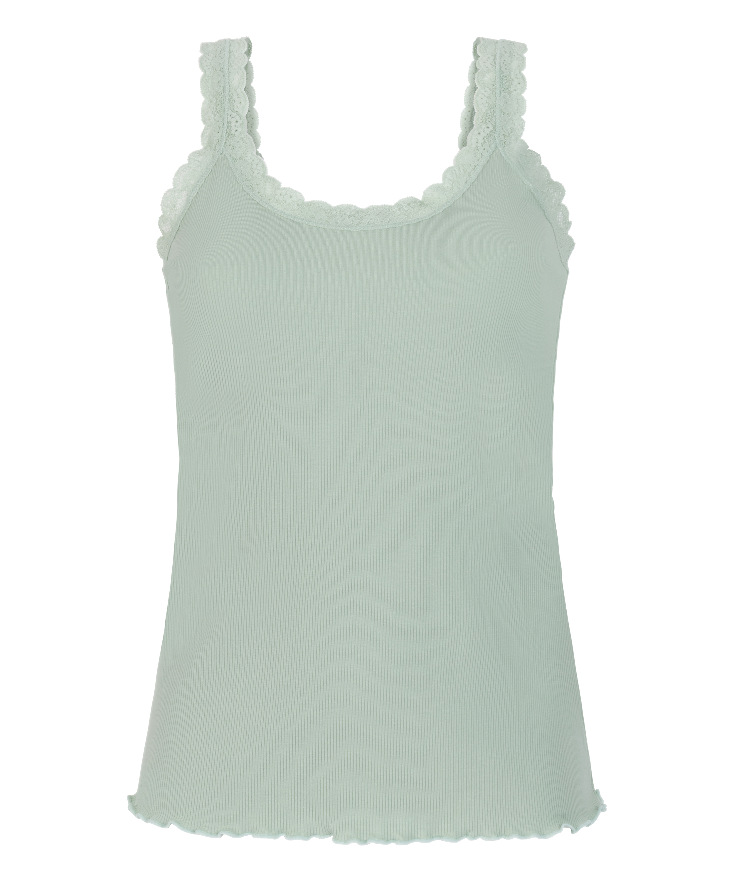 Ribbed Lace Singlet, Green, main