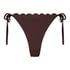 Scallop Lurex Cheeky Tanga Bikini Bottoms, Brown