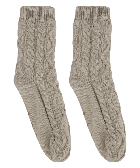 1 pair of knitted socks, Beige