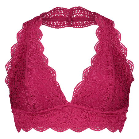 Halter Lace Bralette, Pink