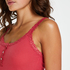 Singlet top cami rib lace, Red
