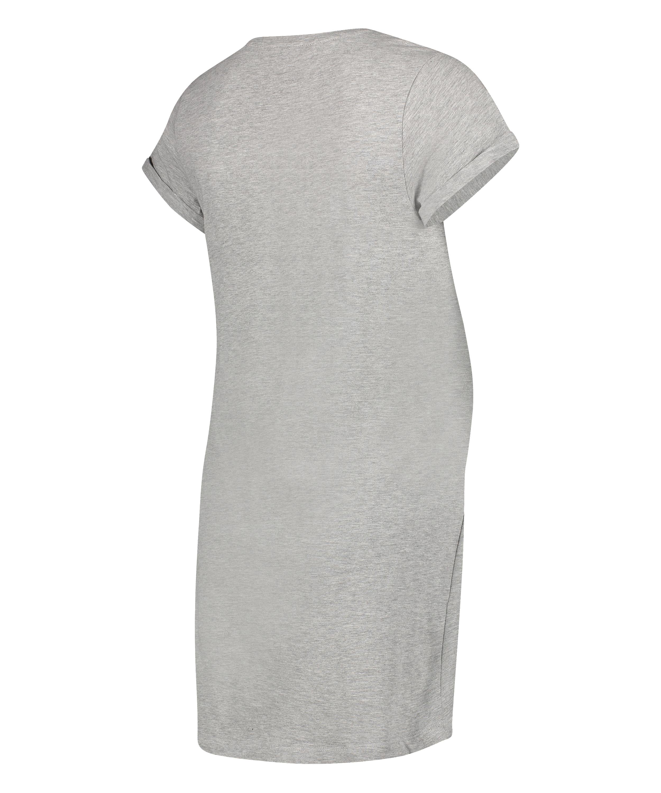Short-Sleeved Maternity Nightshirt, Gray, main