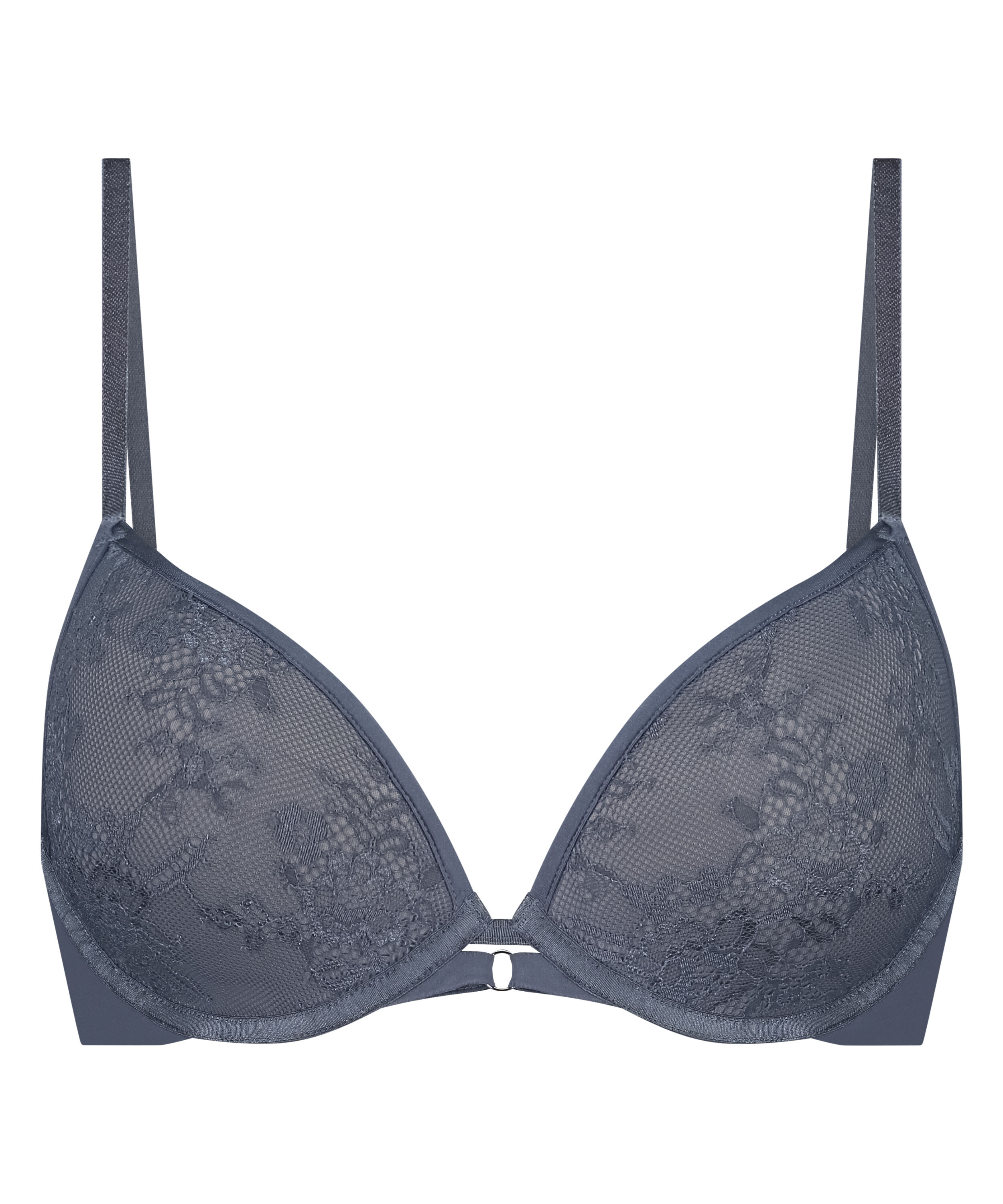 Lea Padded Underwired Push-Up Bra, Gray