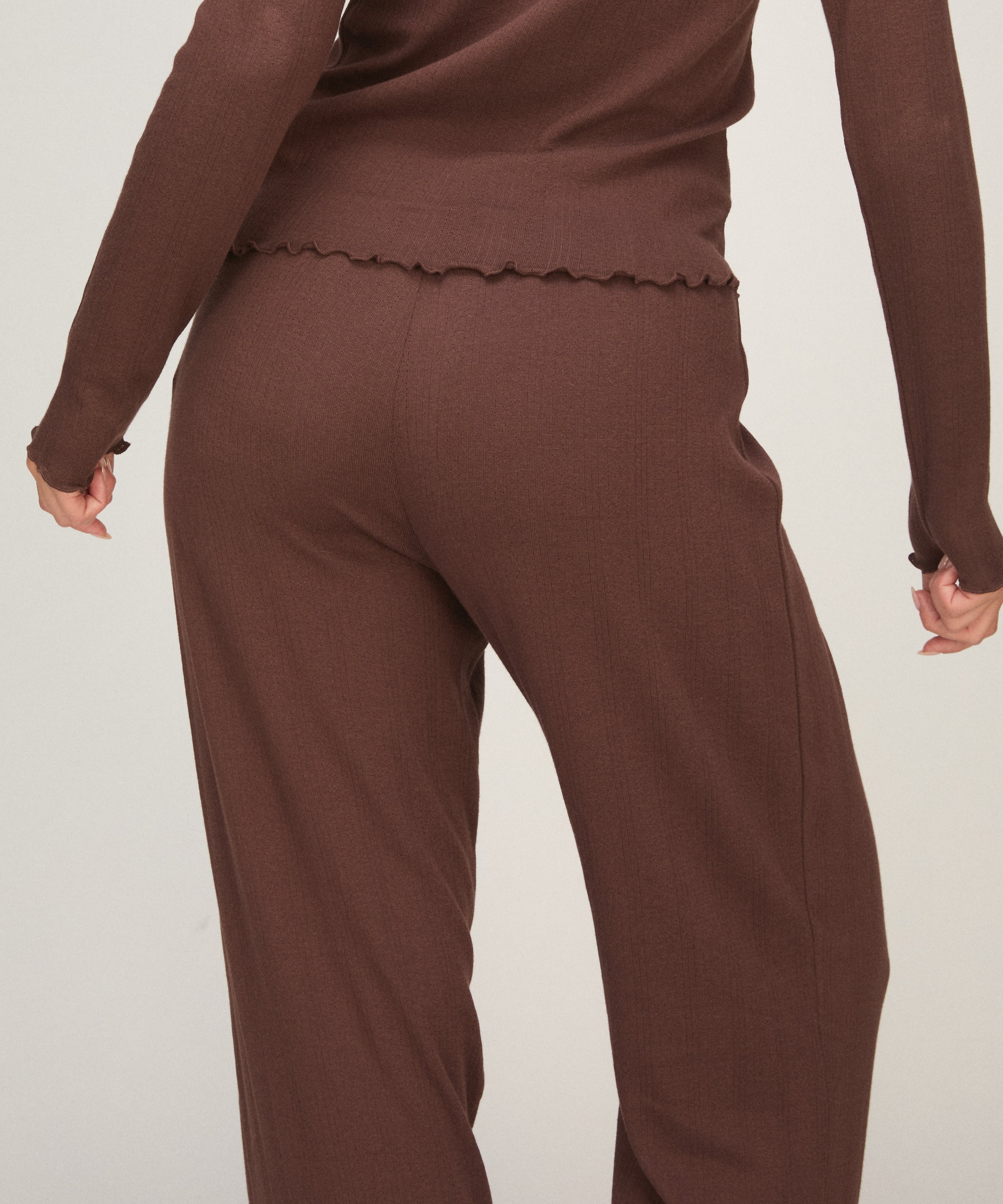 Pant Loose Pointelle, Brown, main