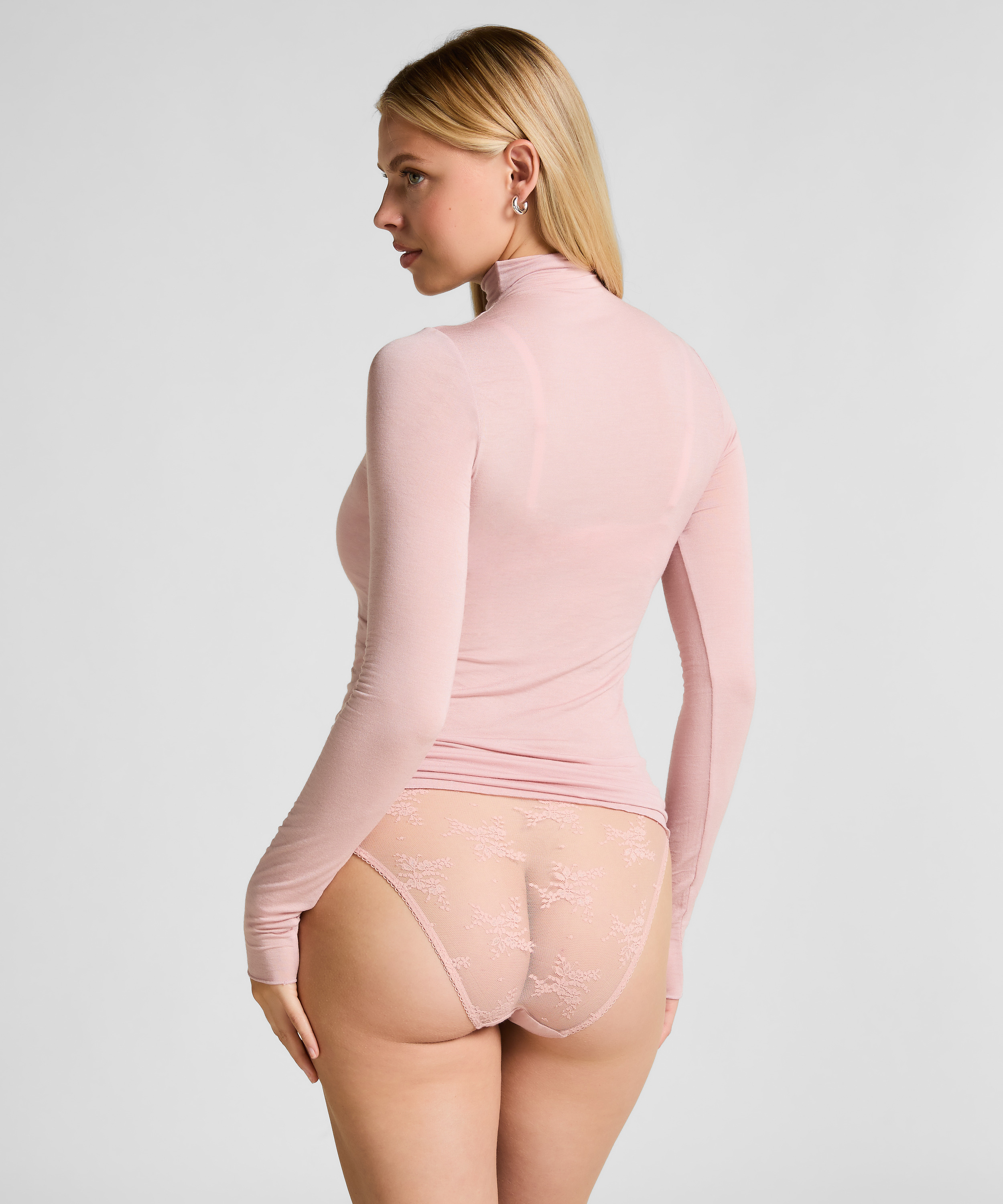 super soft Turtleneck Shirt with Cashmere, Pink, main