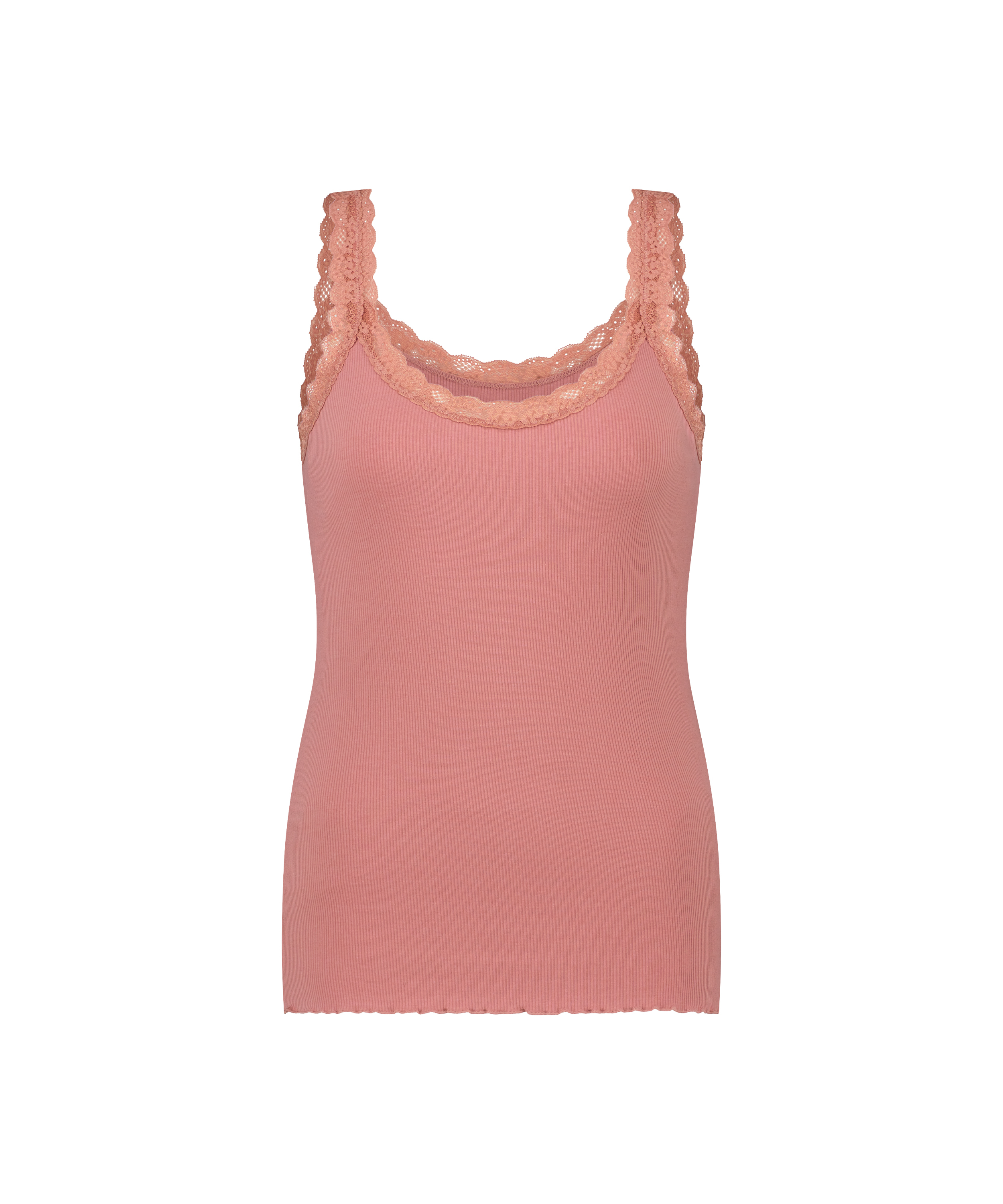 Ribbed Lace Singlet, Pink, main
